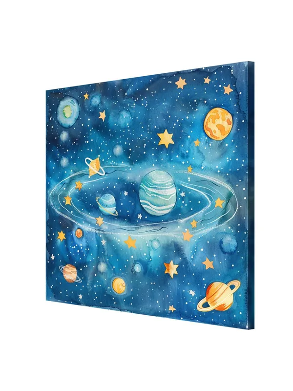 Canvas-Wrapped_Cosmic_Galaxy_Planets_Painting_24X24_-_Ideal_Space_Decor_for_Kids_Room(FLP24X240489)