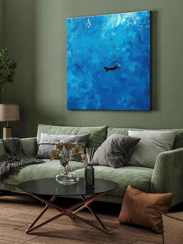 Diver_in_Blue_Ocean_Canvas-Wrapped_Painting_-_Size_36X36_-_Dynamic_Water_Art(FLP36X360367)