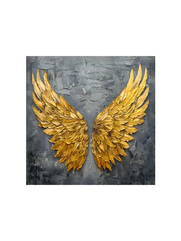 Golden_Angel_Wings_Canvas-Wrapped_Painting_36X36_-_Inspirational_Wall_Art(FLP36X360452)