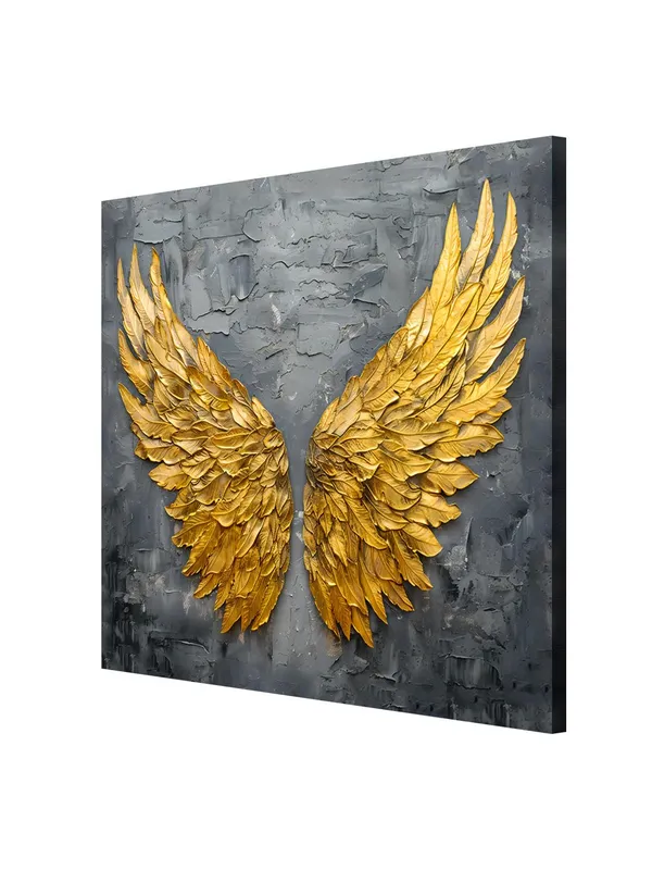 Golden_Angel_Wings_Canvas-Wrapped_Painting_36X36_-_Inspirational_Wall_Art(FLP36X360452)