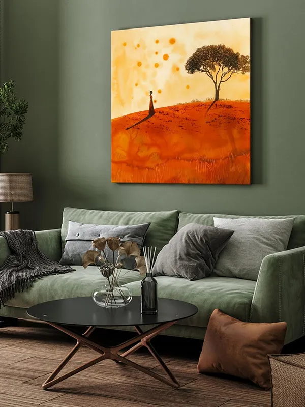 Canvas-Wrapped_Woman_Under_Tree_in_Sunlight_Painting_36X36_-_Elegant_Wall_Art(FLP36X360495)
