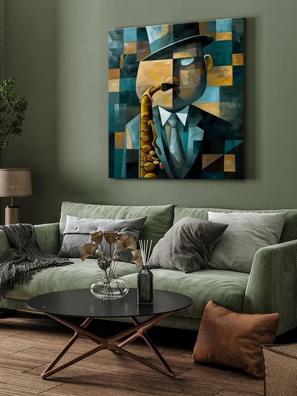 Jazz_Musician_Canvas-Wrapped_Painting_36X36_-_Abstract_Saxophonist_Art(FLP36X360355)