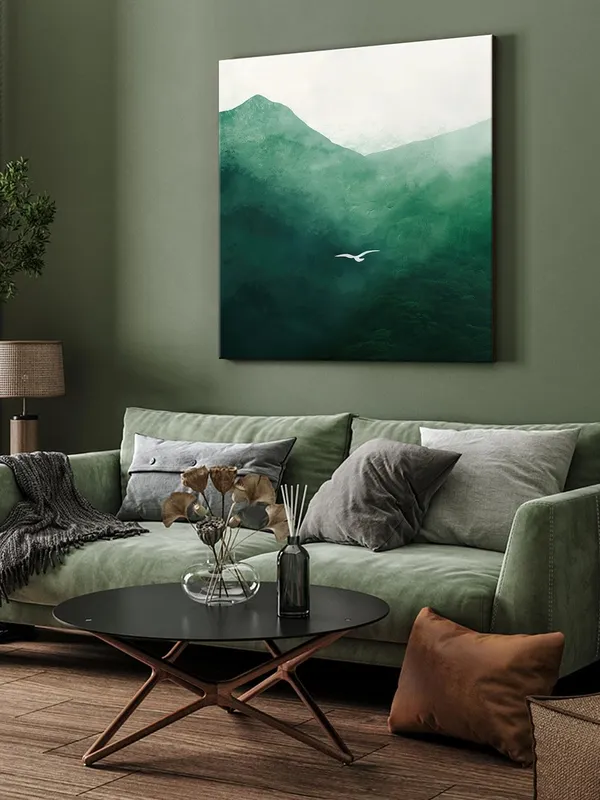 Serene_Mountain_Scene_with_Bird_Canvas-Wrapped_Painting_-_Size_24x24_-_Tranquil_Art_Piece(FLP24X240361)