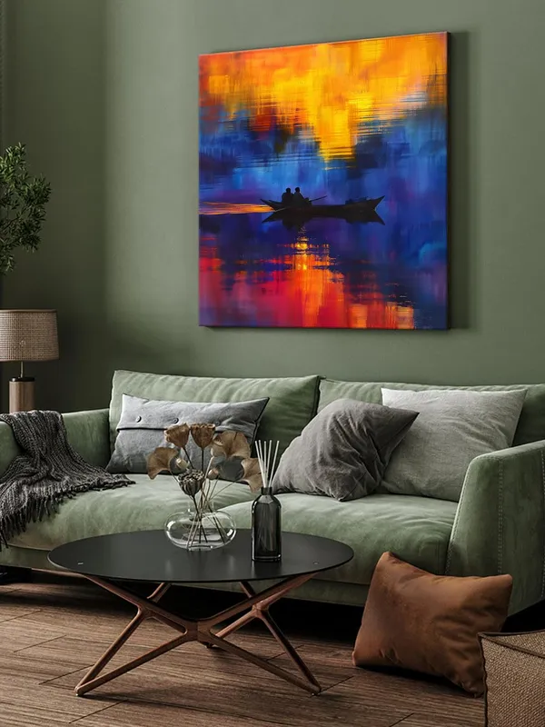 Sunset_Boat_Abstract_Canvas-Wrapped_Painting,_24x24_-_Vivid_Modern_Art_for_Home_or_Office_Decor(FLP24X240389)