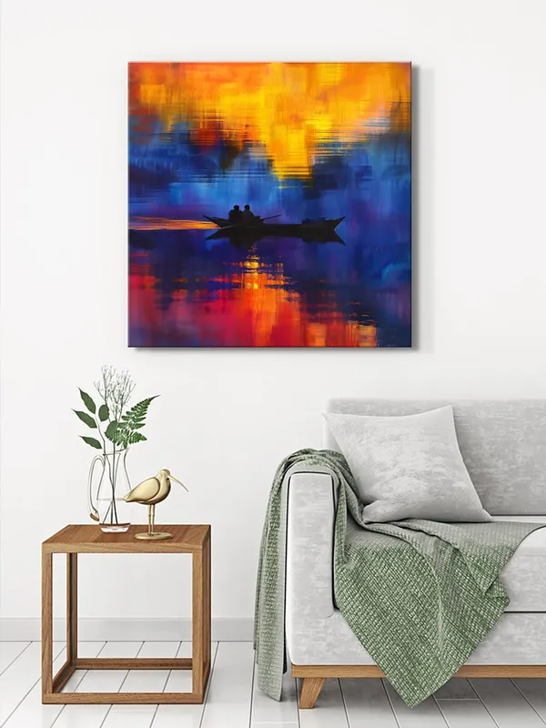 Sunset_Boat_Abstract_Canvas-Wrapped_Painting,_24x24_-_Vivid_Modern_Art_for_Home_or_Office_Decor(FLP24X240389)