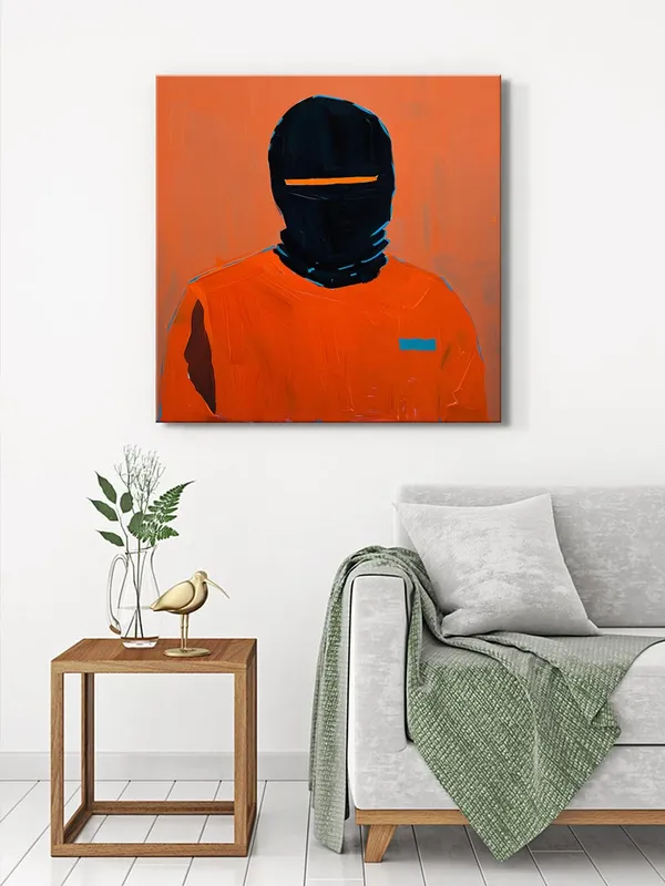 Masked_Figure_Canvas-Wrapped_Painting,_24x24_-_Mysterious_Abstract_Art_for_Bold_Interiors(FLP24X240412)