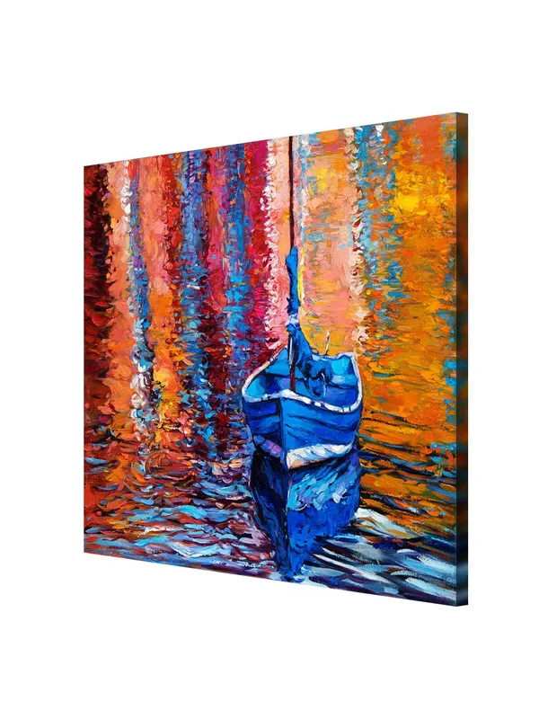 Blue_Boat_Reflections_Canvas-Wrapped_Painting,_Brighten_Up_Any_Room(FLP36X360311)