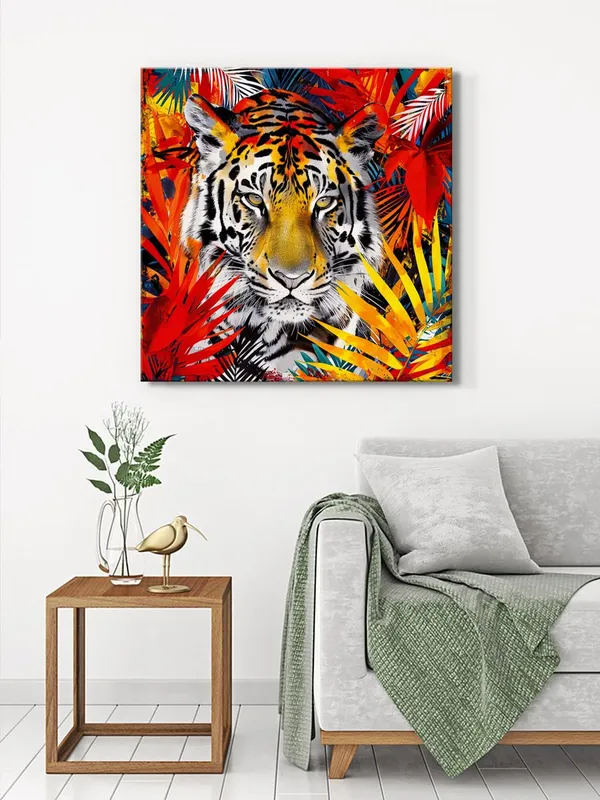 Jungle_Tiger_Canvas-Wrapped_Painting_24X24_-_Vibrant_Wildlife_Portrait(FLP24X240357)