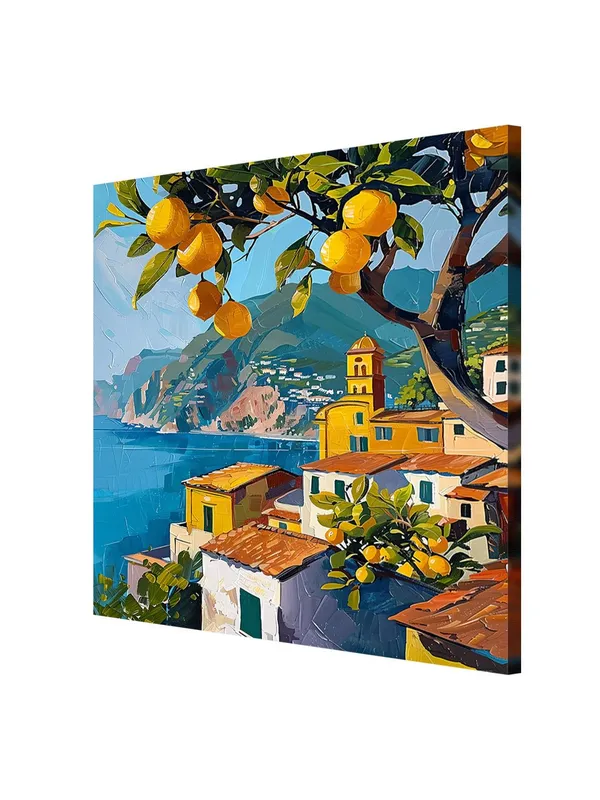 Lemon_Orchard_Canvas-Wrapped_Painting_-_36X36_Inch_-_Vibrant_Village_Scene_Art_for_Kitchen_or_Dining_Area(FLP36X360421)