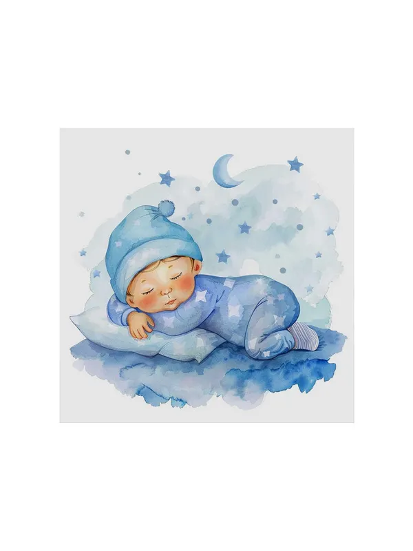 Canvas-Wrapped_Adorable_Baby_Sleeping_Painting_36X36_-_Cute_Wall_Art_for_Nursery(FLP36X360490)