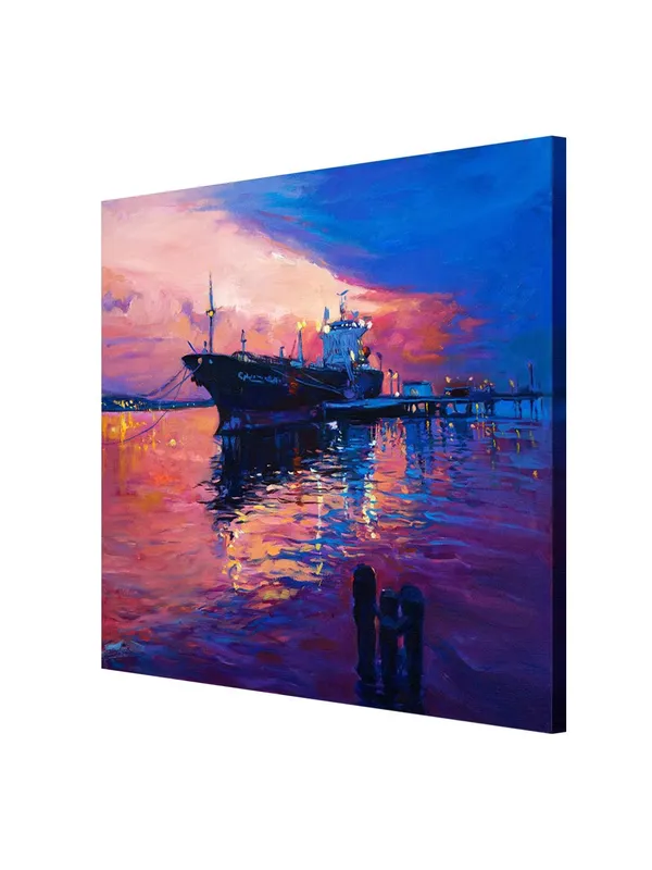 Majestic_Ship_at_Sunset_Canvas-Wrapped_Painting,_A_Nautical_Masterpiece(FLP24X240313)