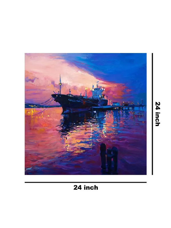Majestic_Ship_at_Sunset_Canvas-Wrapped_Painting,_A_Nautical_Masterpiece(FLP24X240313)