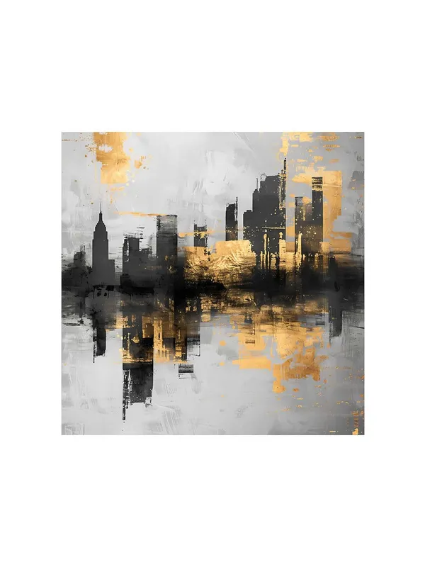 Gold_and_Black_Cityscape_Canvas-Wrapped_Painting_24x24_-_Urban_Skyline_with_Metallic_Highlights(FLP24X240369)
