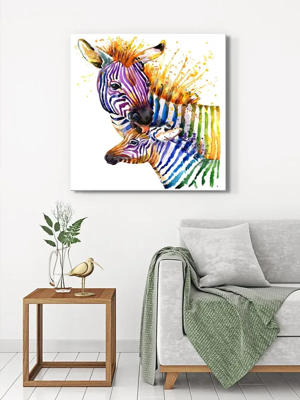 Colorful_Zebras_Canvas-Wrapped_Painting_36X36_-_Vibrant_Wildlife_Art(FLP36X360348)