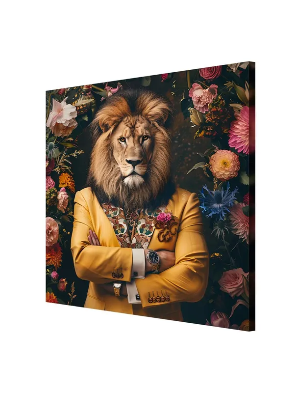 Golden_Lion_Portrait_Canvas-Wrapped_Painting_36X36_-_Modern_Art_for_Stylish_Interiors(FLP36X360329)
