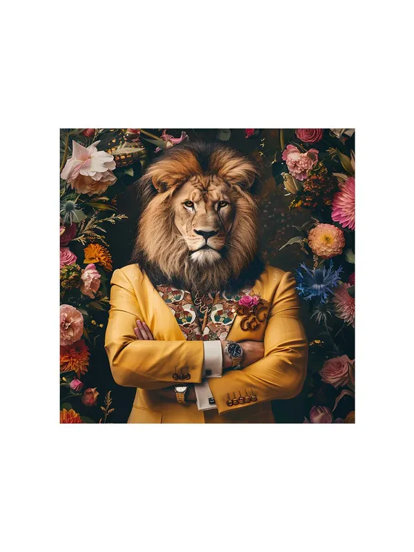 Golden_Lion_Portrait_Canvas-Wrapped_Painting_36X36_-_Modern_Art_for_Stylish_Interiors(FLP36X360329)