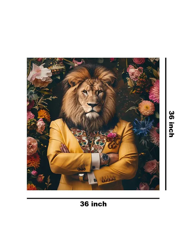 Golden_Lion_Portrait_Canvas-Wrapped_Painting_36X36_-_Modern_Art_for_Stylish_Interiors(FLP36X360329)