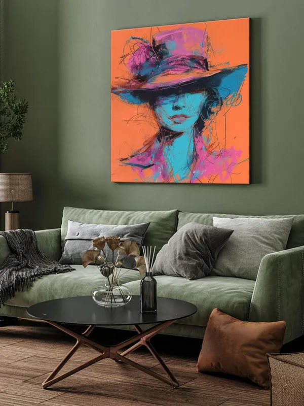 Hat_Silhouette_Canvas-Wrapped_Painting,_24x24_-_Bold_and_Colorful_Abstract_Art_for_Modern_Interiors(FLP24X240408)