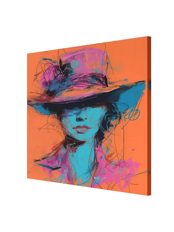 Hat_Silhouette_Canvas-Wrapped_Painting,_24x24_-_Bold_and_Colorful_Abstract_Art_for_Modern_Interiors(FLP24X240408)