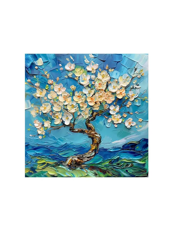 Blossoming_Cherry_Tree_Canvas-Wrapped_Painting_24x24_-_Springtime_Floral_Art_for_Bedroom(FLP24X240458)