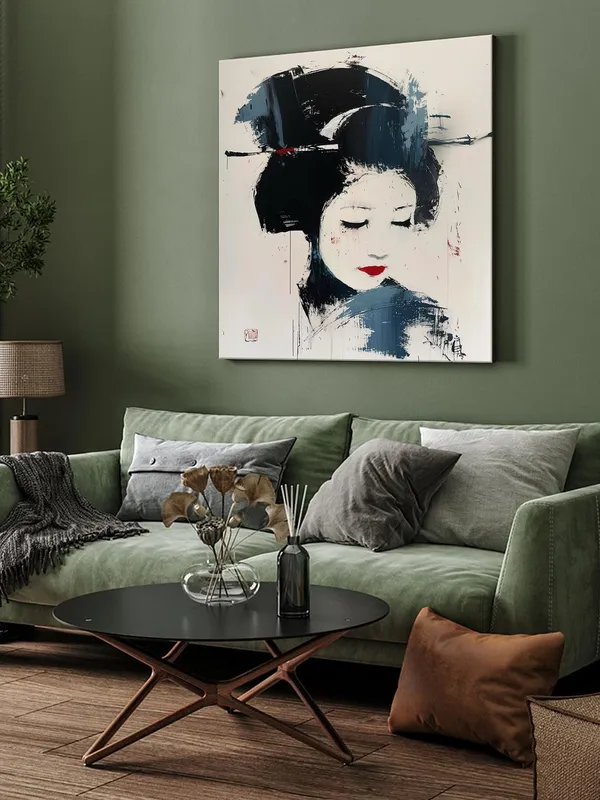 Geisha_Portrait_Canvas-Wrapped_Painting_24x24_-_Elegant_Japanese_Art_with_Minimalist_Style(FLP24X240379)