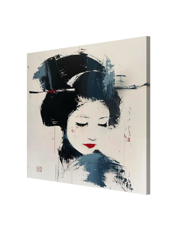 Geisha_Portrait_Canvas-Wrapped_Painting_24x24_-_Elegant_Japanese_Art_with_Minimalist_Style(FLP24X240379)