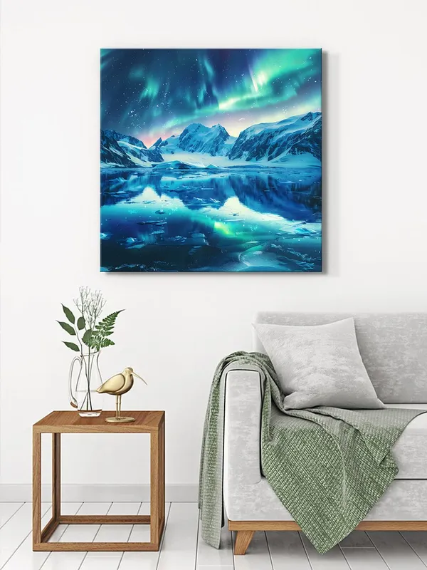 Tranquil_Night_Canvas-Wrapped_Painting_24X24_-_Polar_Aurora_Reflections(FLP24X240341)