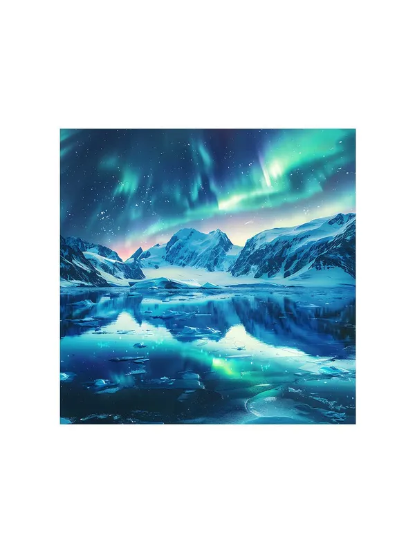 Tranquil_Night_Canvas-Wrapped_Painting_24X24_-_Polar_Aurora_Reflections(FLP24X240341)