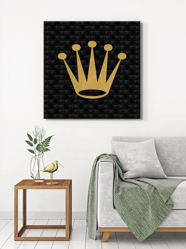 Golden_Crown_Canvas-Wrapped_Painting,_24x24_-_Elegant_Monochrome_Art_for_Sophisticated_Decor(FLP24X240402)
