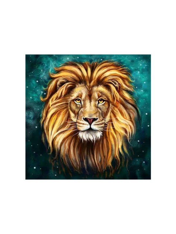 Majestic_Lion_Canvas-Wrapped_Painting_24X24_-_Portrait_of_a_Regal_King(FLP24X240346)