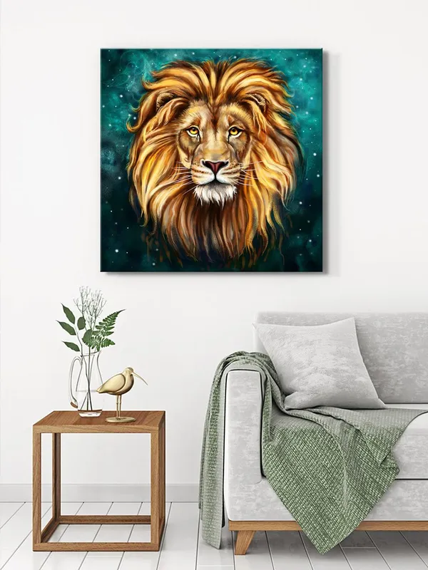 Majestic_Lion_Canvas-Wrapped_Painting_24X24_-_Portrait_of_a_Regal_King(FLP24X240346)