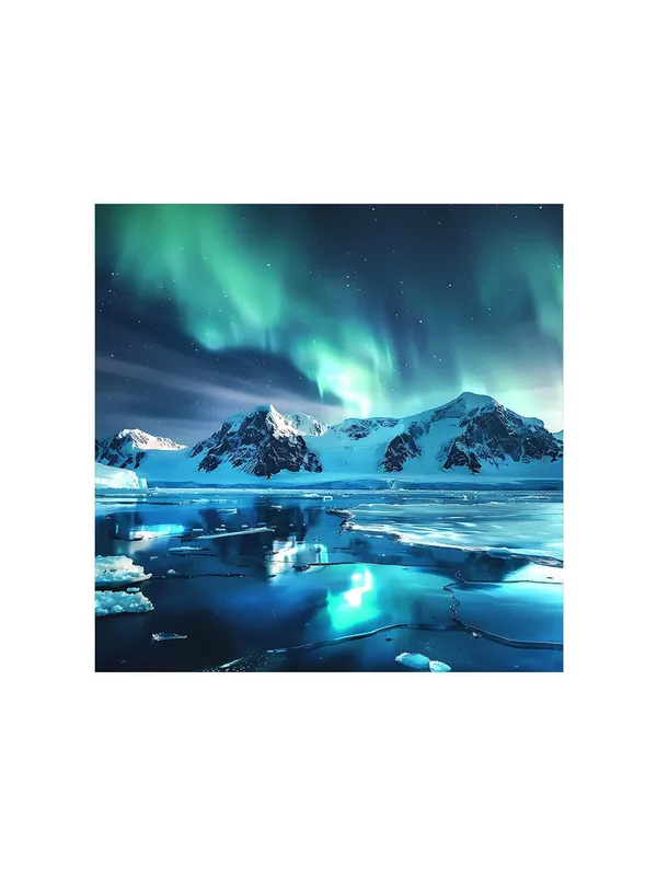 Frozen_Splendor_Canvas-Wrapped_Painting_24X24_-_Icy_Mountains_Under_Green_Sky(FLP24X240342)