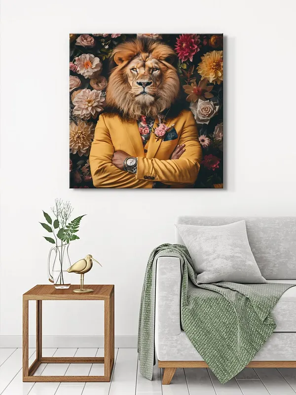 Majestic_Lion_in_Floral_Suit_Canvas-Wrapped_Painting_36X36_-_Vibrant_Art_for_Home_Decor(FLP36X360328)
