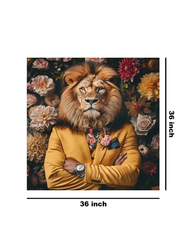 Majestic_Lion_in_Floral_Suit_Canvas-Wrapped_Painting_36X36_-_Vibrant_Art_for_Home_Decor(FLP36X360328)