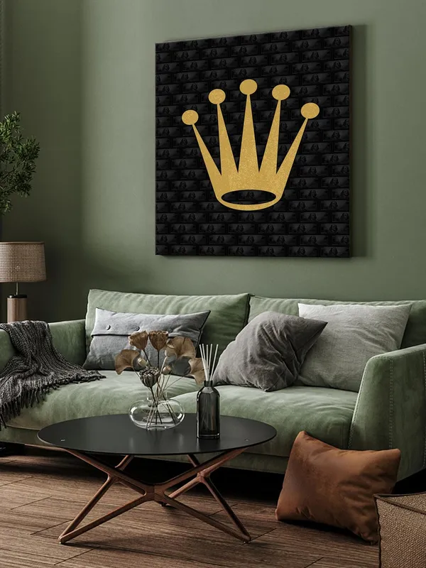 Golden_Crown_Canvas-Wrapped_Painting,_36X36_-_Elegant_Monochrome_Art_for_Sophisticated_Decor(FLP36X360402)