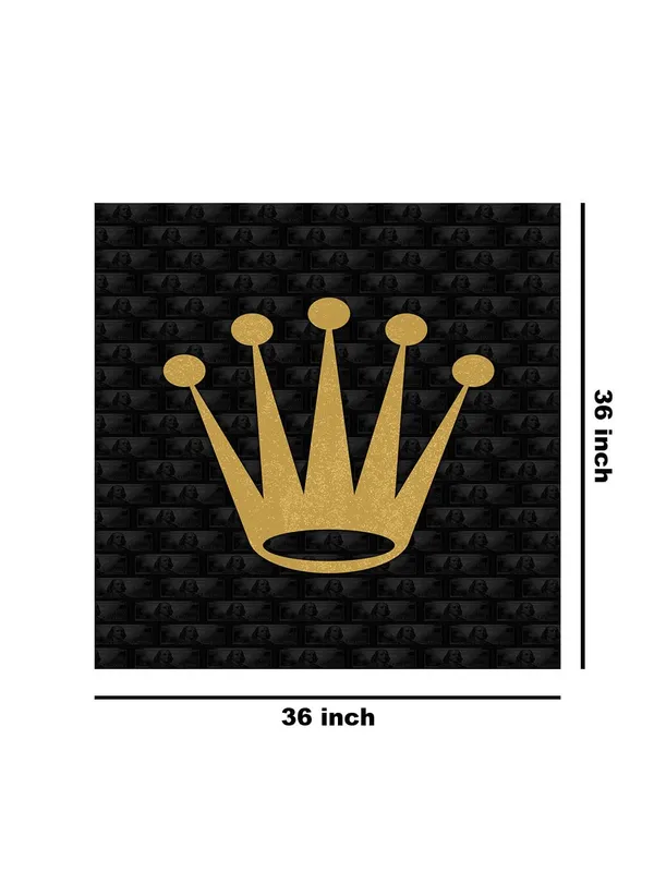 Golden_Crown_Canvas-Wrapped_Painting,_36X36_-_Elegant_Monochrome_Art_for_Sophisticated_Decor(FLP36X360402)