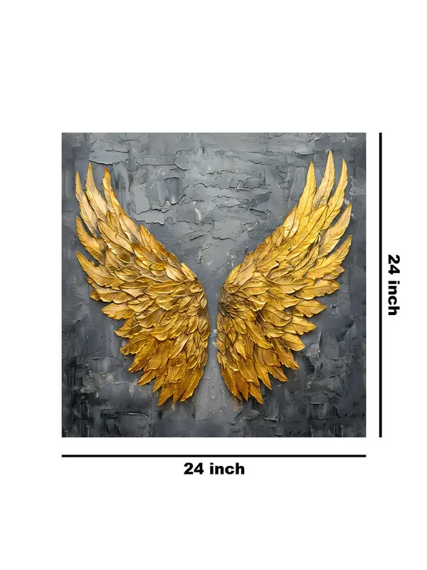 Golden_Angel_Wings_Canvas-Wrapped_Painting_24x24_-_Inspirational_Wall_Art(FLP24X240452)
