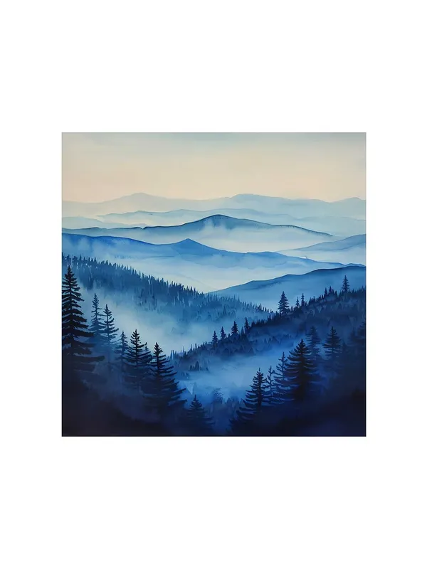 Serene_Blue_Forest_Canvas-Wrapped_Painting_36X36_-_Calm_Misty_Morning_in_Nature(FLP36X360375)