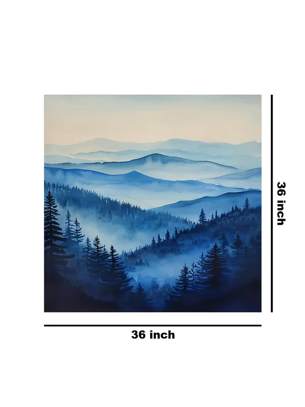 Serene_Blue_Forest_Canvas-Wrapped_Painting_36X36_-_Calm_Misty_Morning_in_Nature(FLP36X360375)