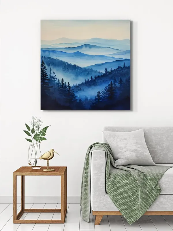 Serene_Blue_Forest_Canvas-Wrapped_Painting_36X36_-_Calm_Misty_Morning_in_Nature(FLP36X360375)