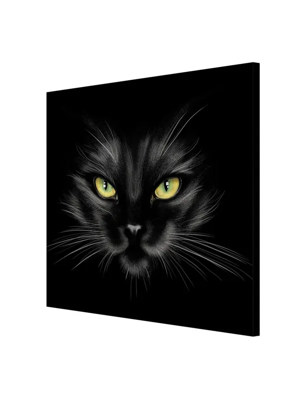 Mysterious_Black_Cat_Canvas-Wrapped_Painting_36X36_-_Enigmatic_Feline_Eyes(FLP36X360349)