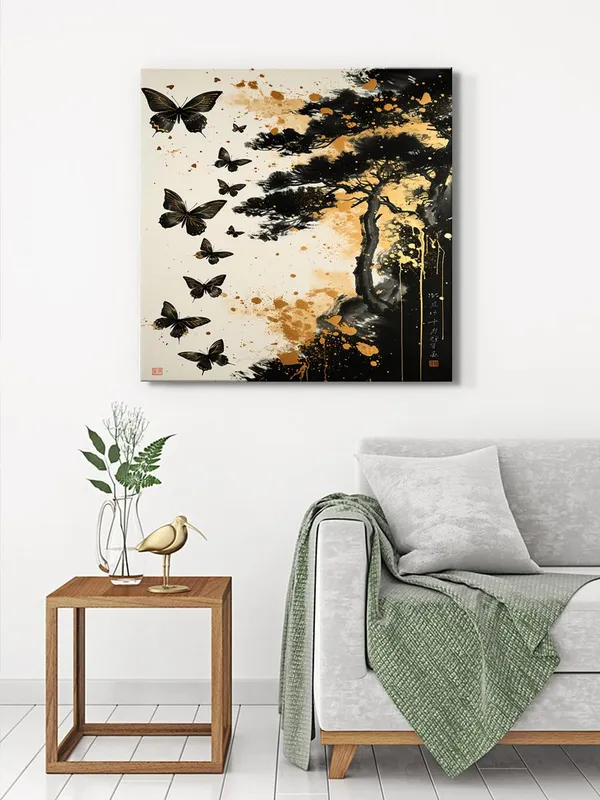 Butterfly_Journey_Canvas-Wrapped_Painting_-_24X24_Inch_-_Elegant_Nature_Artwork_for_Tranquil_Interiors(FLP24X240427)