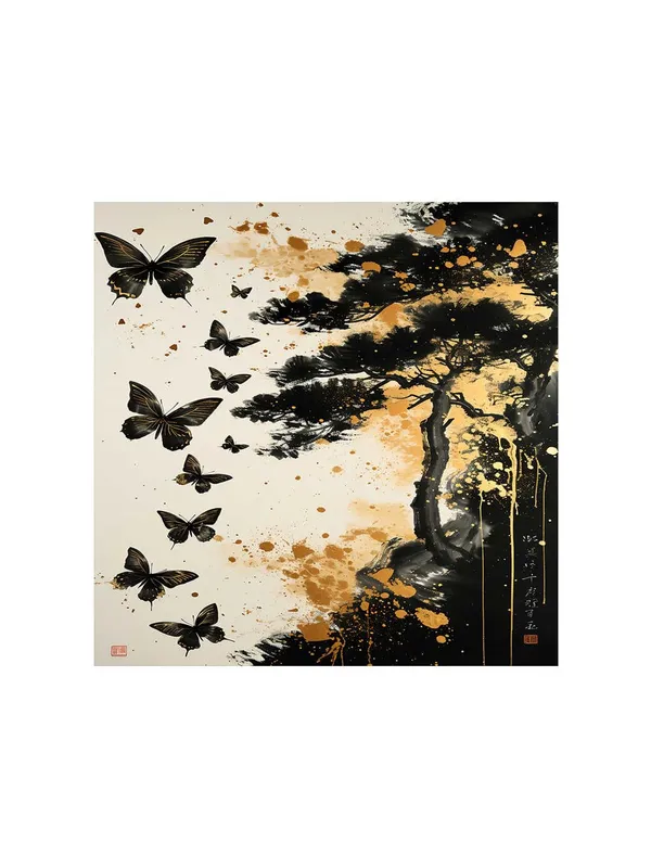 Butterfly_Journey_Canvas-Wrapped_Painting_-_24X24_Inch_-_Elegant_Nature_Artwork_for_Tranquil_Interiors(FLP24X240427)