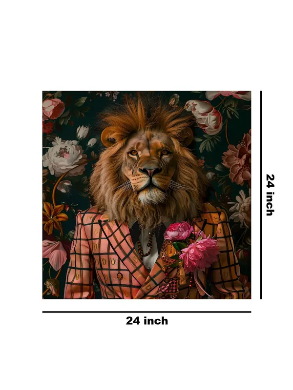 Lion_with_Geometric_Pattern_Canvas-Wrapped_Painting,_24x24_Artistic_Flair_for_Modern_Decor(FLP24X240325)