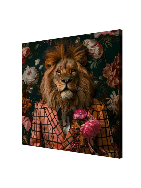 Lion_with_Geometric_Pattern_Canvas-Wrapped_Painting,_24x24_Artistic_Flair_for_Modern_Decor(FLP24X240325)