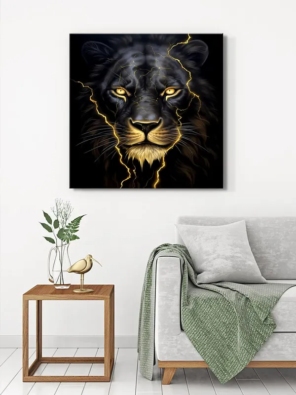 Electric_Lion_Canvas-Wrapped_Painting_24x24_-_Bold_Art_with_Lightning_Effect(FLP24X240372)