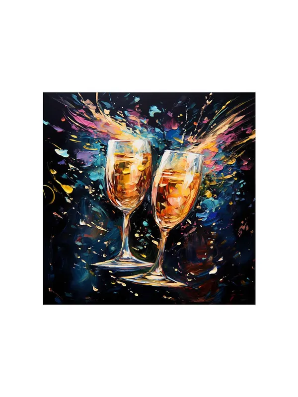 Canvas-Wrapped_Celebration_Toast_Painting,_36X36_�_Lively_Colors,_Festive_Art,_Perfect_for_Dining_Room_or_Lounge(FLP36X360446)