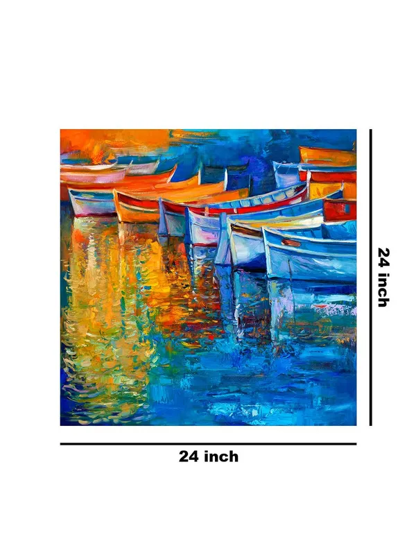 Colorful_Boats_Canvas-Wrapped_Painting,_Vibrant_Art_for_Dynamic_Spaces(FLP24X240315)