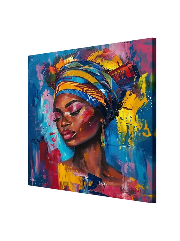 Elegant_African_Woman_Canvas-Wrapped_Painting_36X36_-_Ethnic_Wall_Art_for_Living_Room(FLP36X360499)
