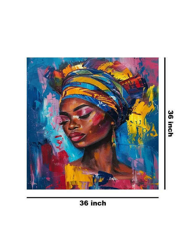 Elegant_African_Woman_Canvas-Wrapped_Painting_36X36_-_Ethnic_Wall_Art_for_Living_Room(FLP36X360499)